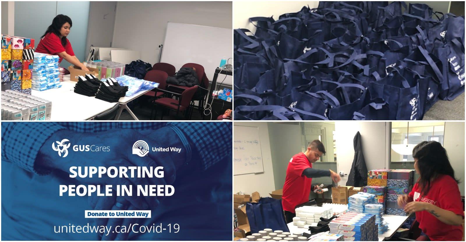 UCW and GUS Cares Donate Care Packages to United Way