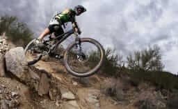 mountain biker on a rocky trail