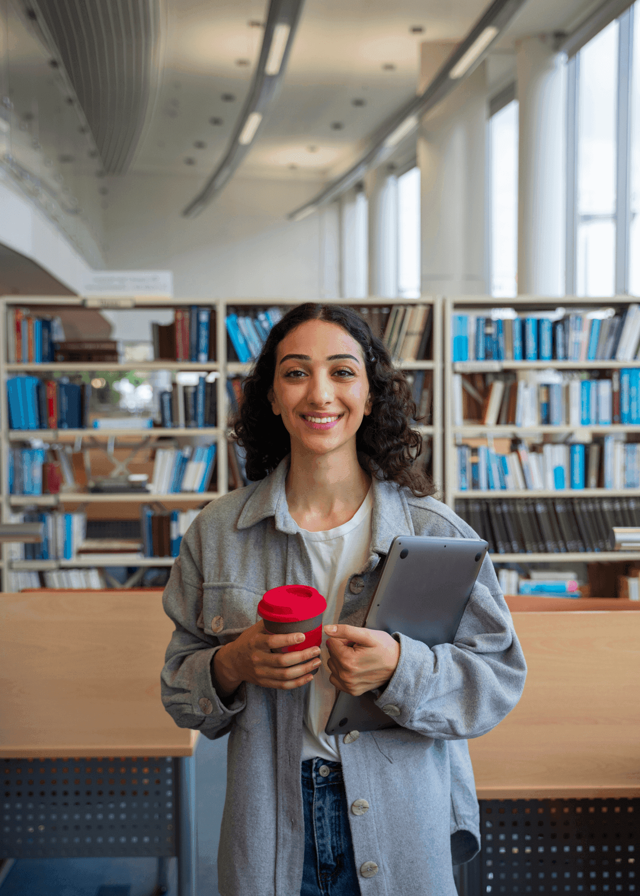Female Student at the library